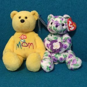 TY beanie babies. Limited Treasures Treasure Bear. Mom treasure bear Corsage TY